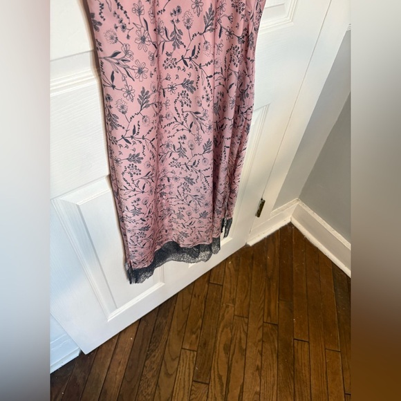 Victoria’s Secret Y2K Slip Dress | Women’s M | Blush Pink Floral with Grey Lace - Picture 7 of 11